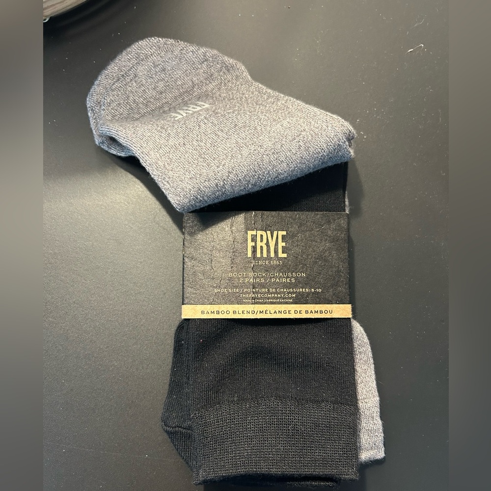 Frye Gray and Black Dress Socks Crew Length